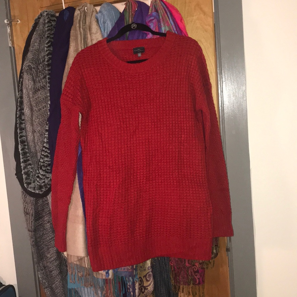 Red Open Back Sweater